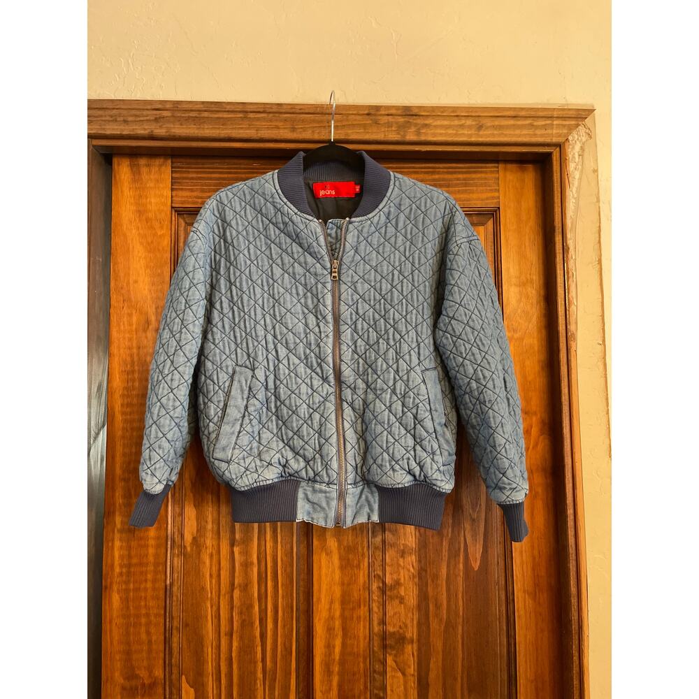 B+ AB quilted chambray bomber jacket size 38 (xs)